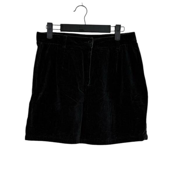 J. Crew Velvet Velour Straight Mini Skirt Belt Loops Pockets 8 Black #3276 - Picture 10 of 14